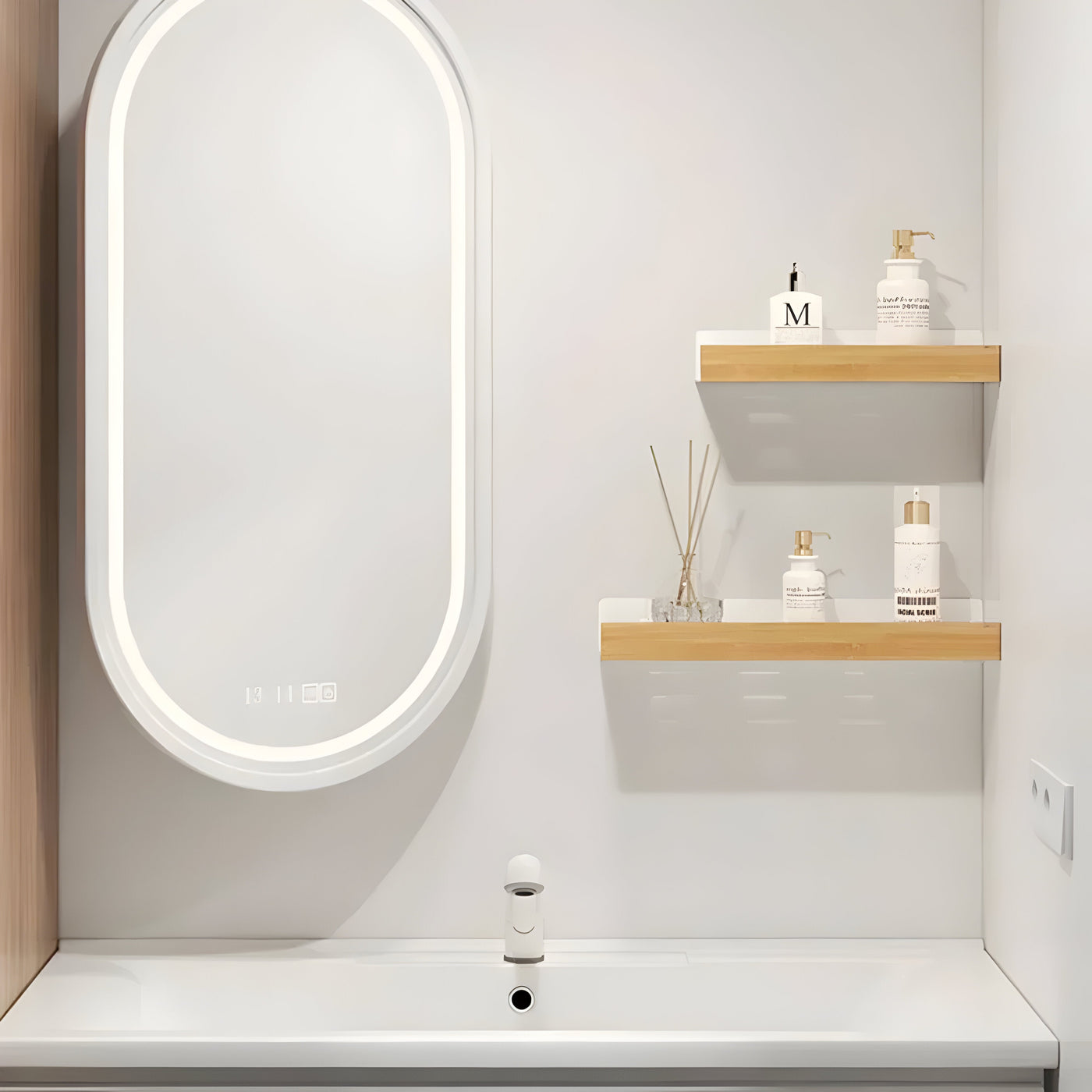 LuxeWood Regal - Hölzernes Badezimmer-Organisationsregal