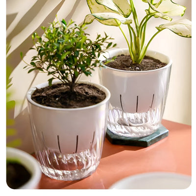 HydroGlow Pot - 2er-Pack Selbstbewässernde Tischpflanzentöpfe