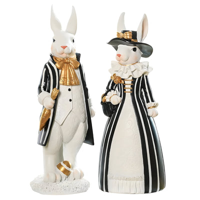 RegalRabbit Decor – Dekorative Pastorale Palast Hasenfamilie Dekoration