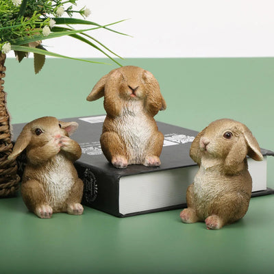 HushBunny Figur - Dekoratives Kaninchen-Set aus Harz