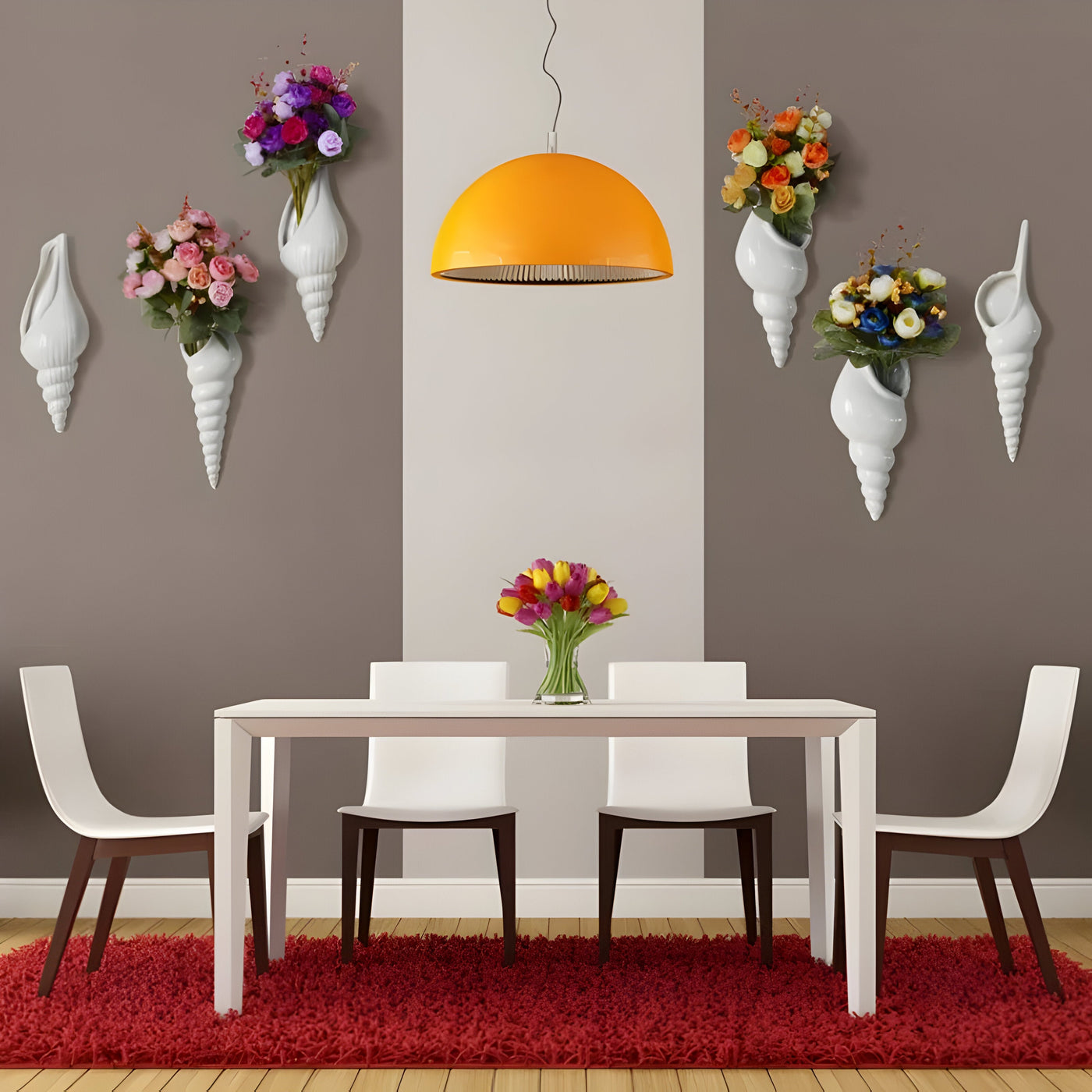 PearlShell Vase - Moderne Weiße Keramik Muschelschale Blumenvase