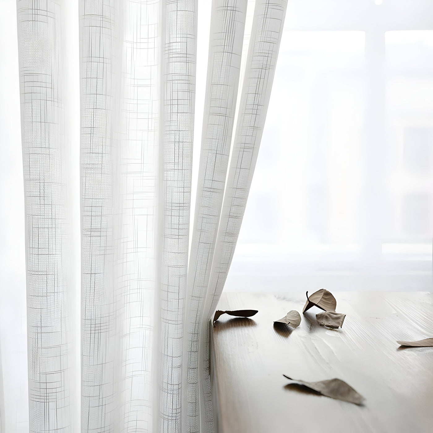 HikariVeil Vorhänge - Japan-Stil Halbdurchsichtige Sichtschutzvorhänge