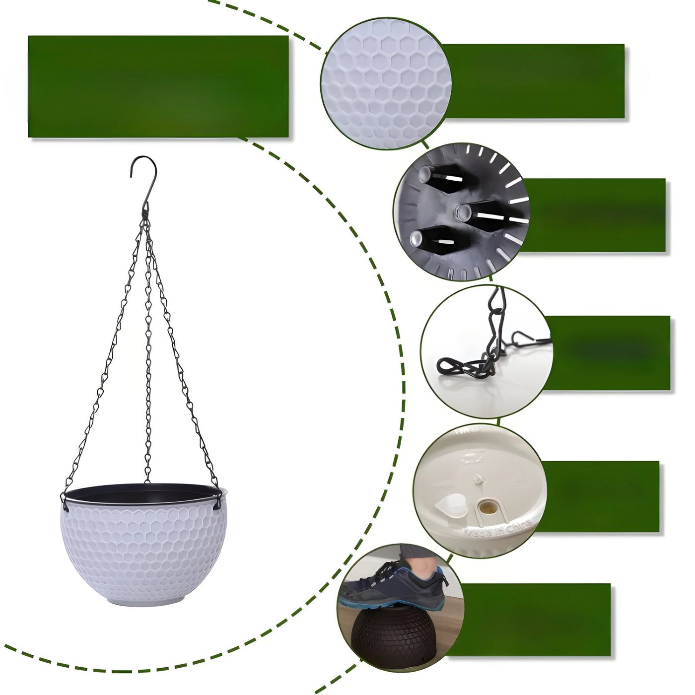 MacraBloom Pot - Garten Makramee Hanging Flowert Topf