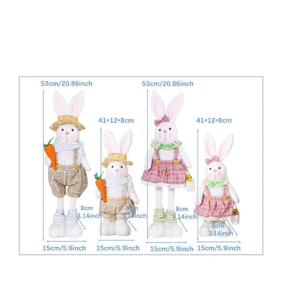 JollyHoppers Puppe – Dekorativer Osterhasen mit einziehbaren Beinen