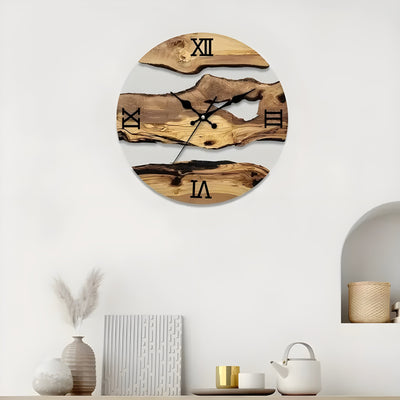 MinimalGrain Uhr - Acryl-Holzmaserung Wanduhr