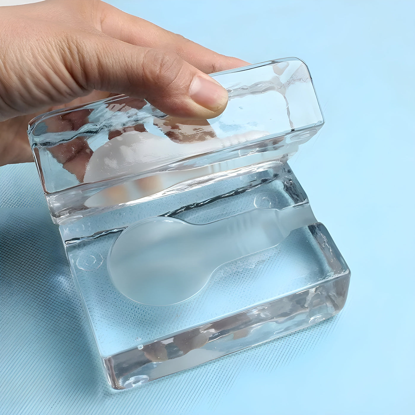 ZenCube Lamp – Moderne transparente Eistischlampe mit Würfel-Glühbirne