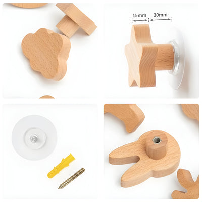 WoodWhimsy Hook - Tierförmiger Wandhaken aus Holz