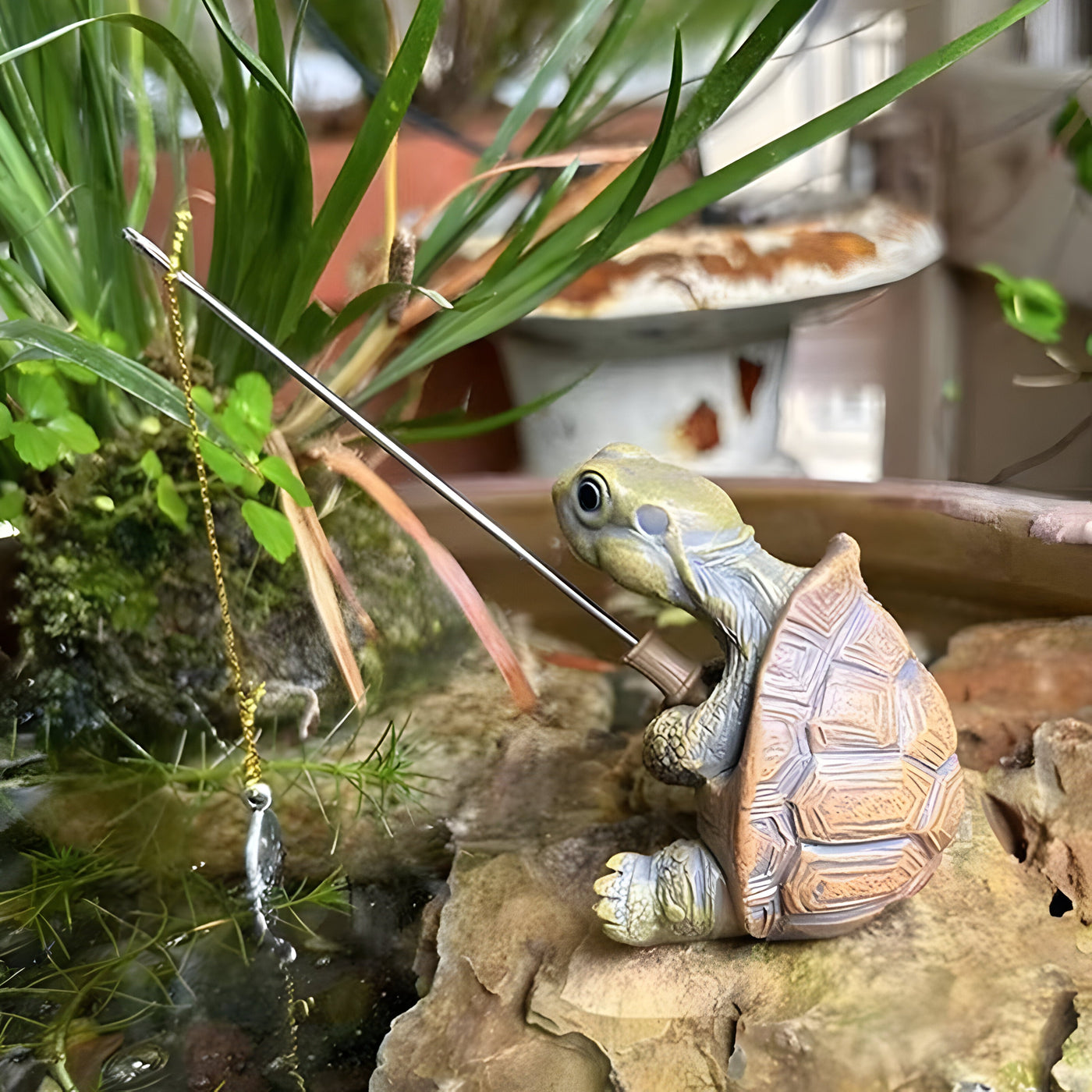 TurtleTide Statue - Dekorative Schildkröte Garten Statue