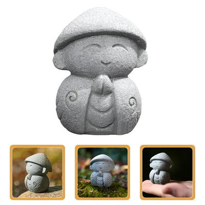 SatoriStone Decor - 2pcs Japanischen Stein Buddha Dekoration