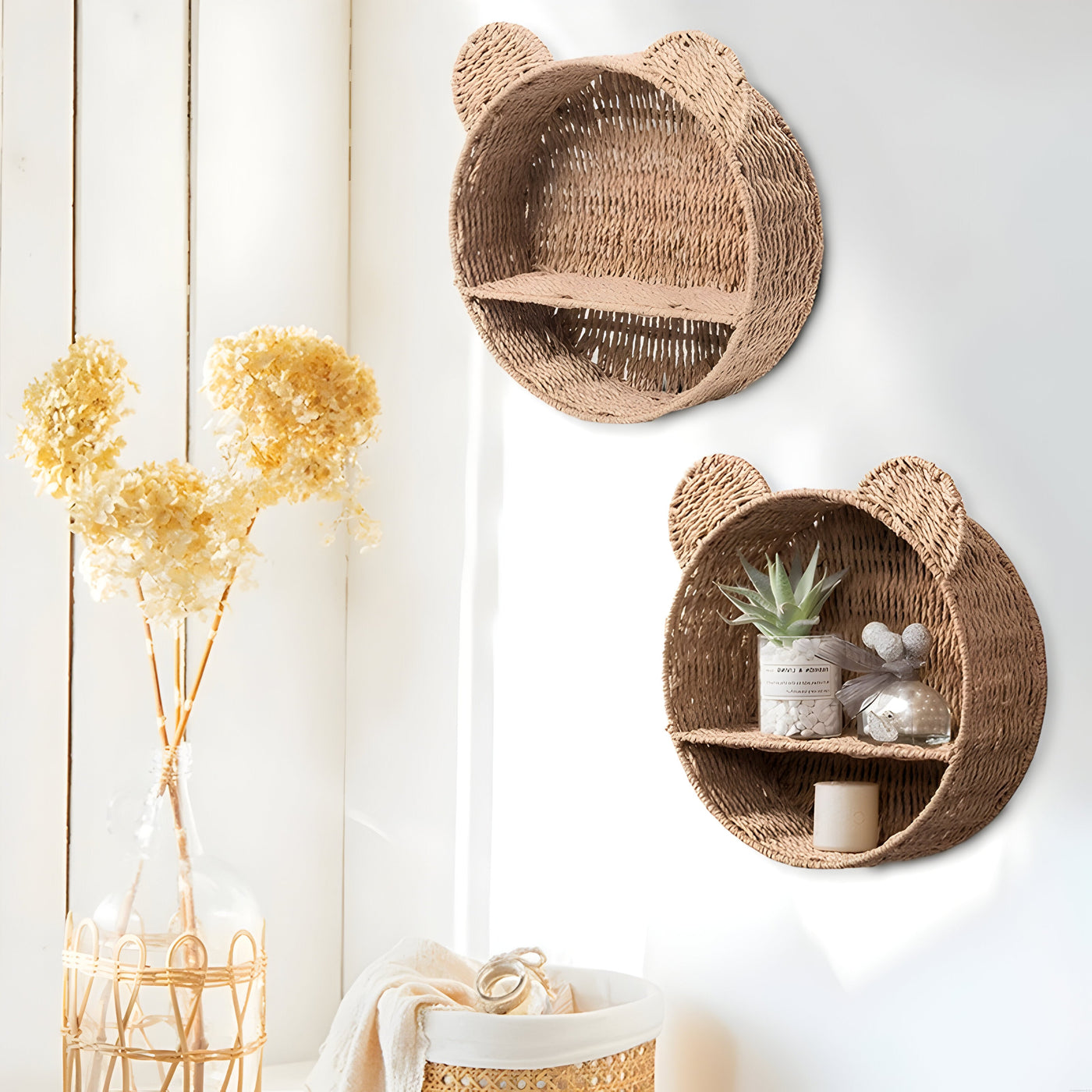 StrawWeave Basket - Strohgeflochtener Aufbewahrungskorb