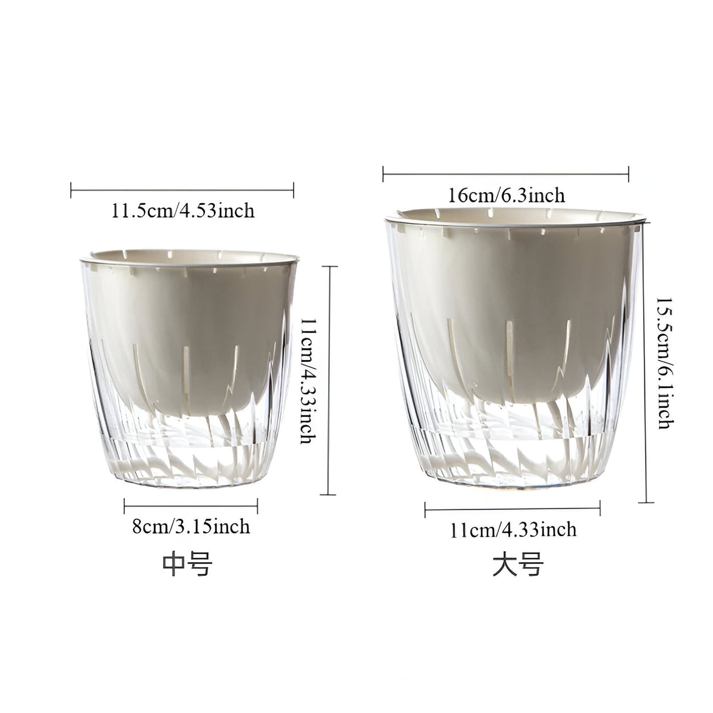 HydroGlow Pot - 2er-Pack Selbstbewässernde Tischpflanzentöpfe