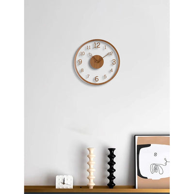 TimberTouch Clock - Minimalistische Holzmaserung Wanduhr