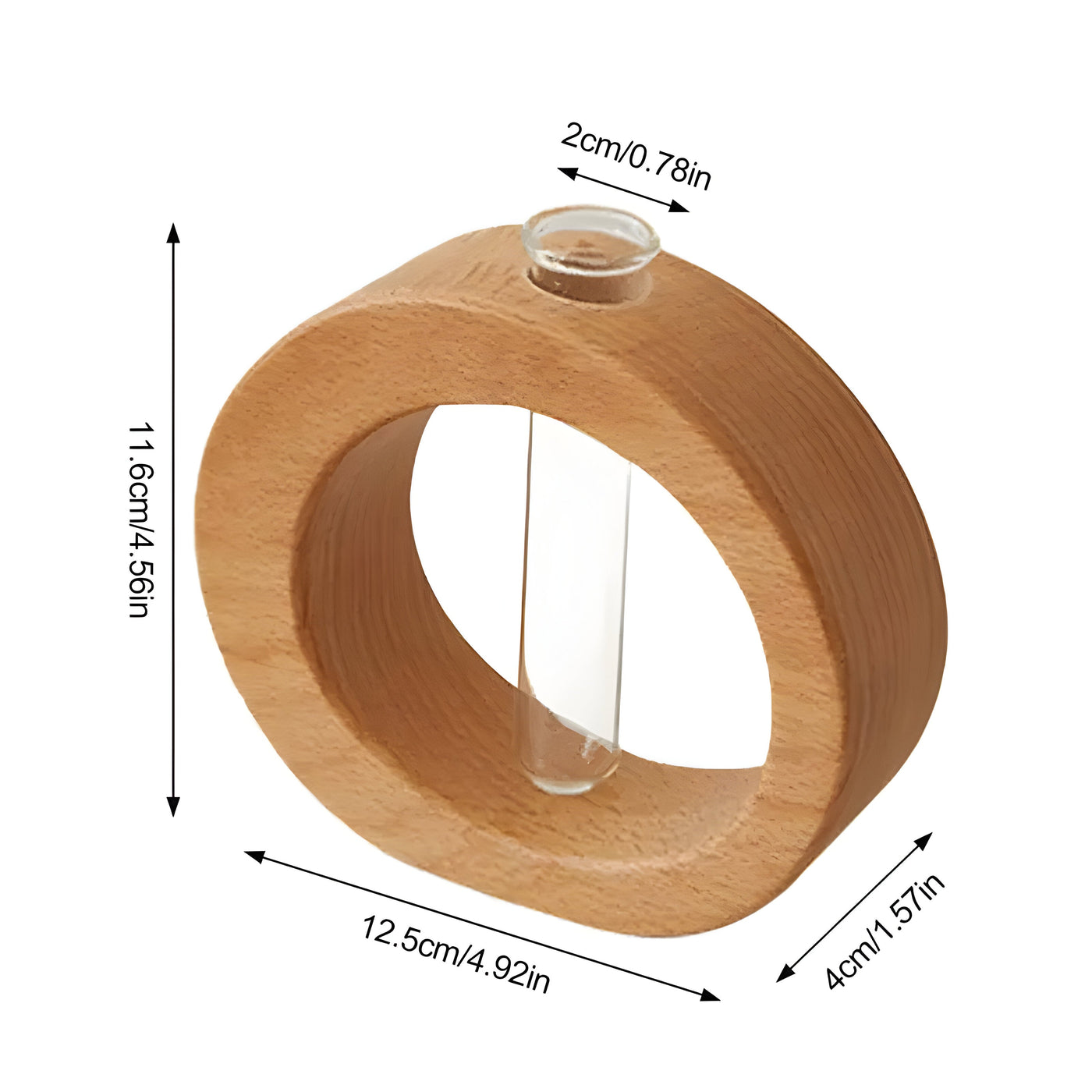 VerdantWood Vase – Holz-Hydroponik-Blumenvase
