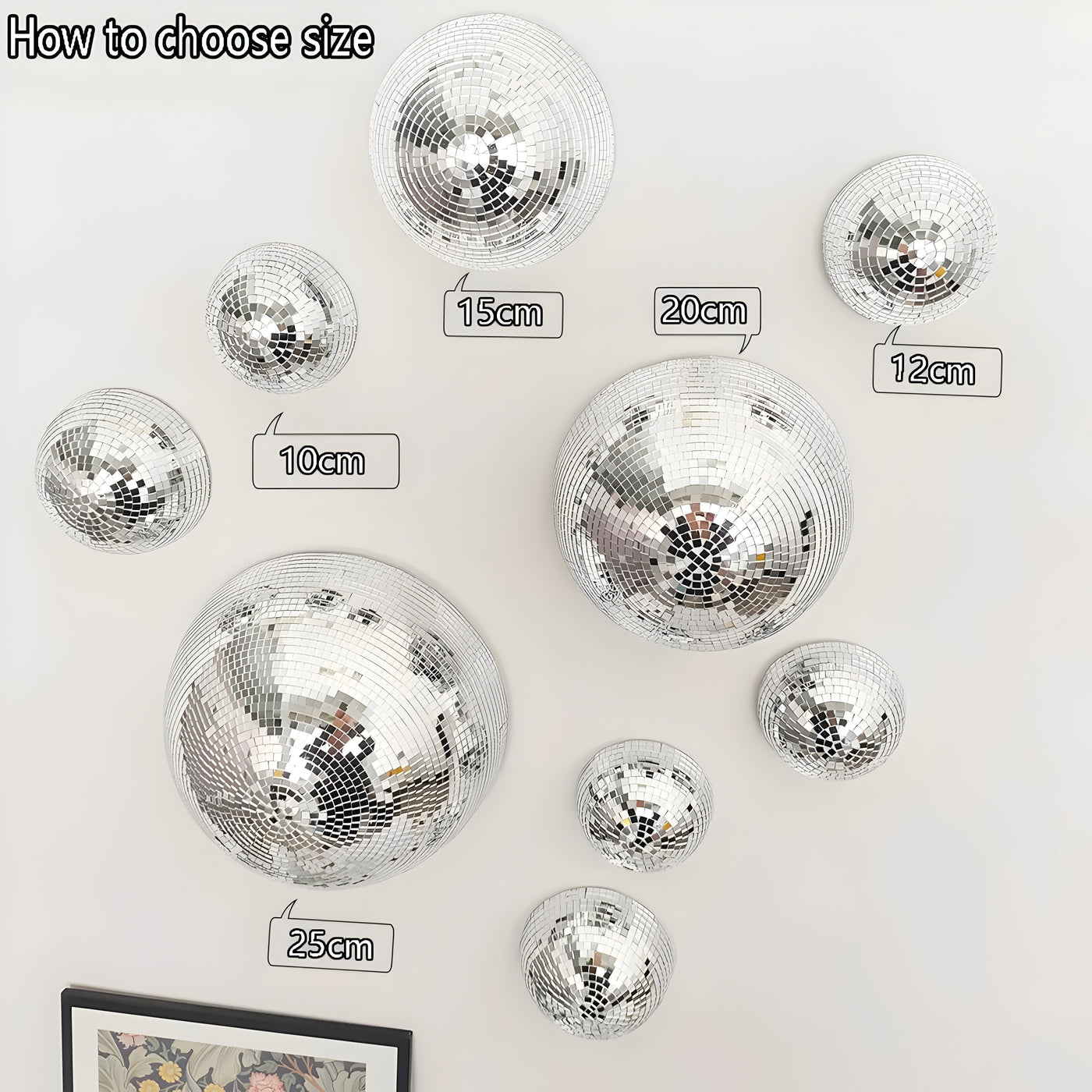 GlimmerArc Disco-Kugel – Metallische Wand-Discokugel