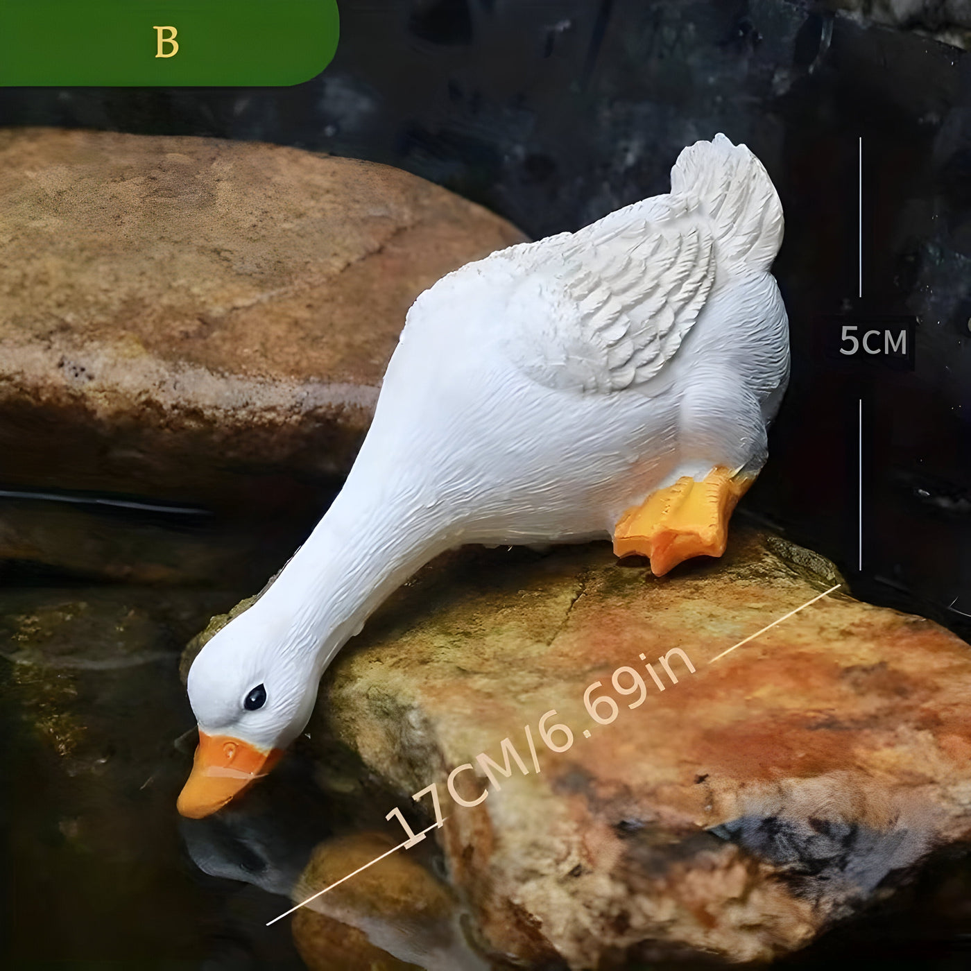 PuddlePals Skulptur – Bauernhaus-Stil Enten- & Gänsefigur