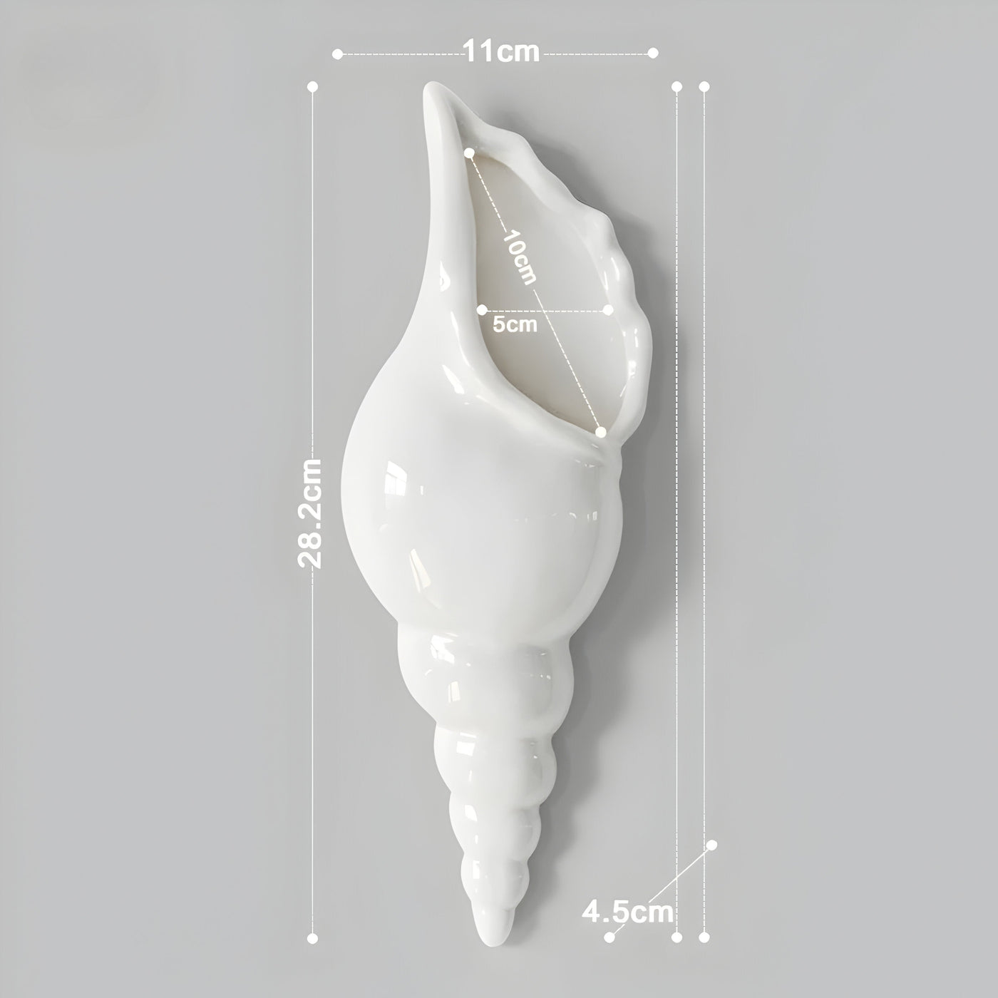 PearlShell Vase - Moderne Weiße Keramik Muschelschale Blumenvase