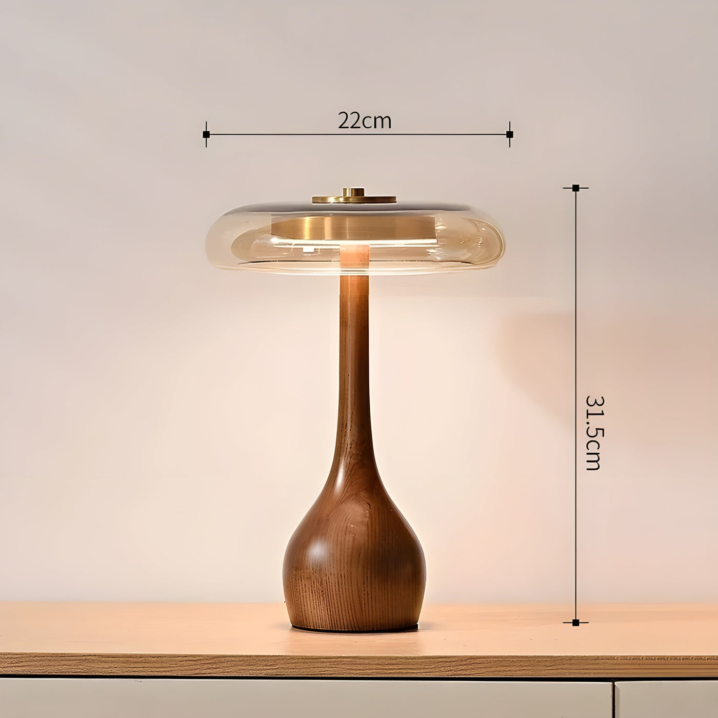 WoodenBliss Light - Nordische Retro-Holzglas-LED-Leuchte