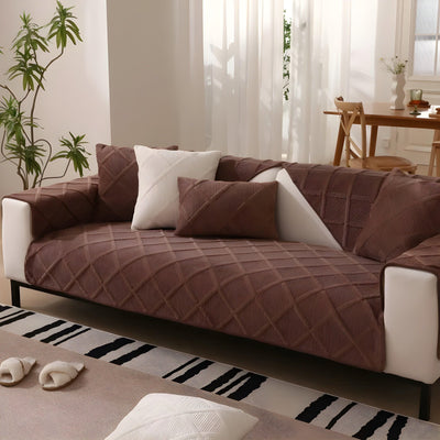 CorduroyComfort Cover - Lässiger, Rutschfester Samt-Sofa-Bezug