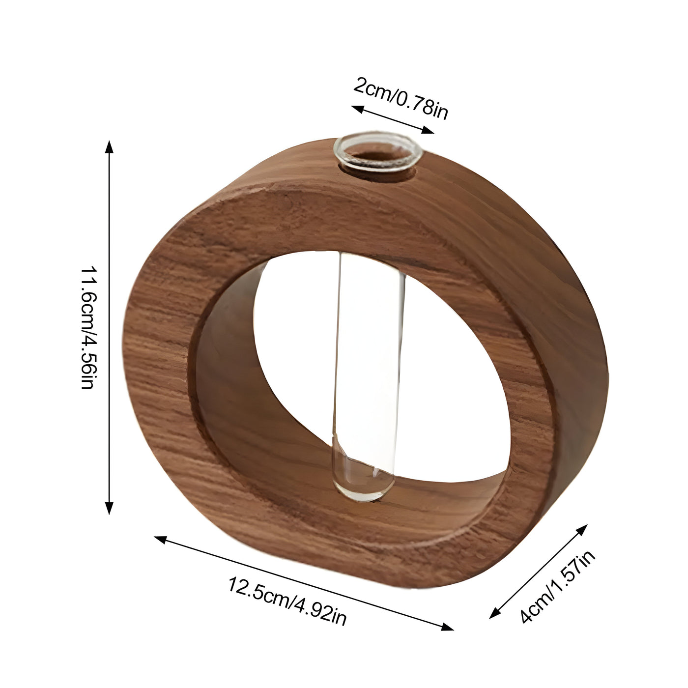 VerdantWood Vase – Holz-Hydroponik-Blumenvase
