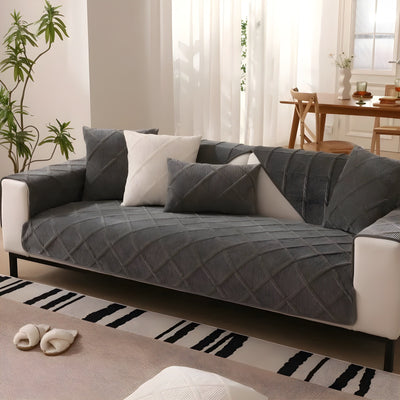 CorduroyComfort Cover - Lässiger, Rutschfester Samt-Sofa-Bezug
