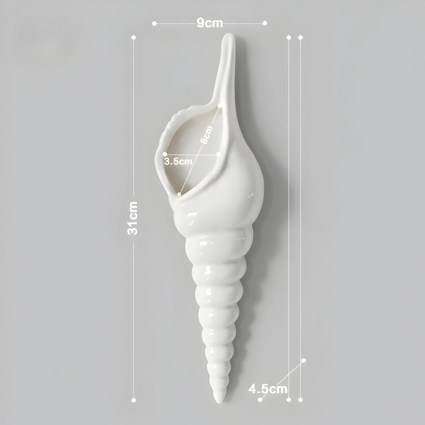 PearlShell Vase - Moderne Weiße Keramik Muschelschale Blumenvase