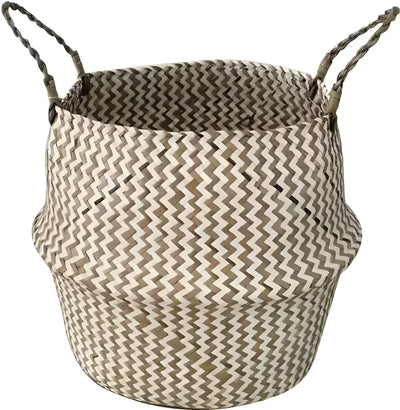 EcoHaven Korb - Faltbarer Handgefertigter Rattan Gewebter Blumenkorb