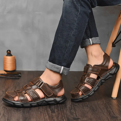 Verstellbare Ledersommersandalen für Herren