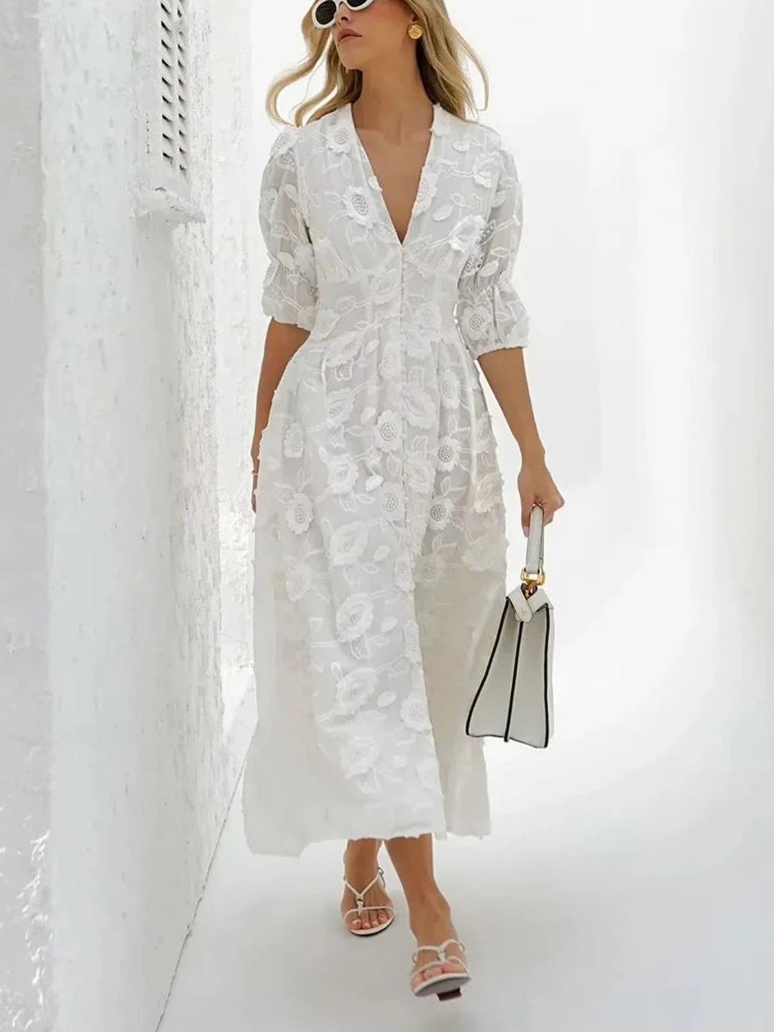 Midikleid mit Stickerei – Elegante Damenmode für Besondere Anlässe