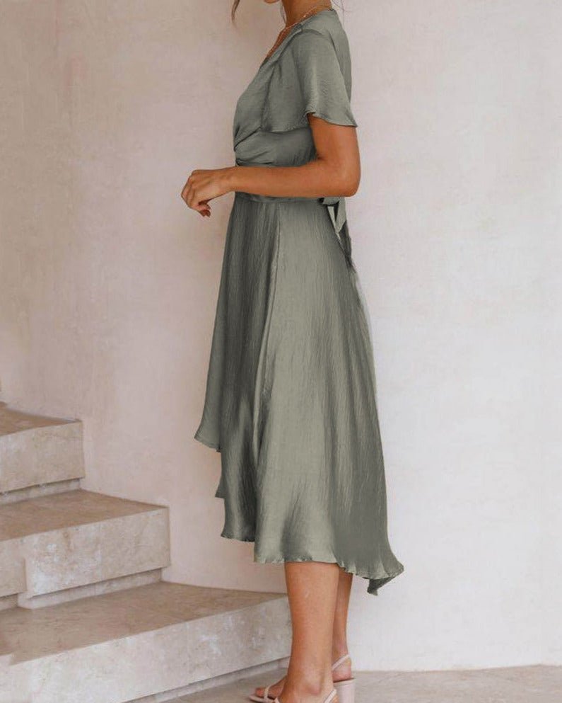 Knoten-Detail V-Ausschnitt Sommerkleid für Damen