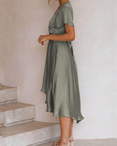 Knoten-Detail V-Ausschnitt Sommerkleid für Damen