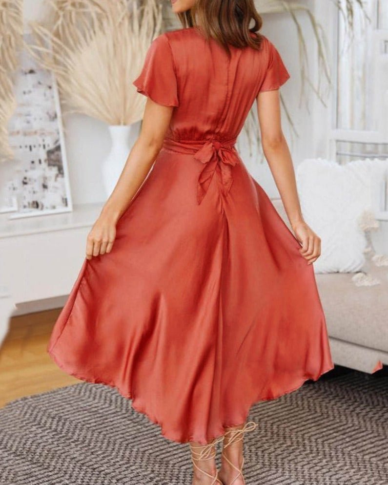 Knoten-Detail V-Ausschnitt Sommerkleid für Damen