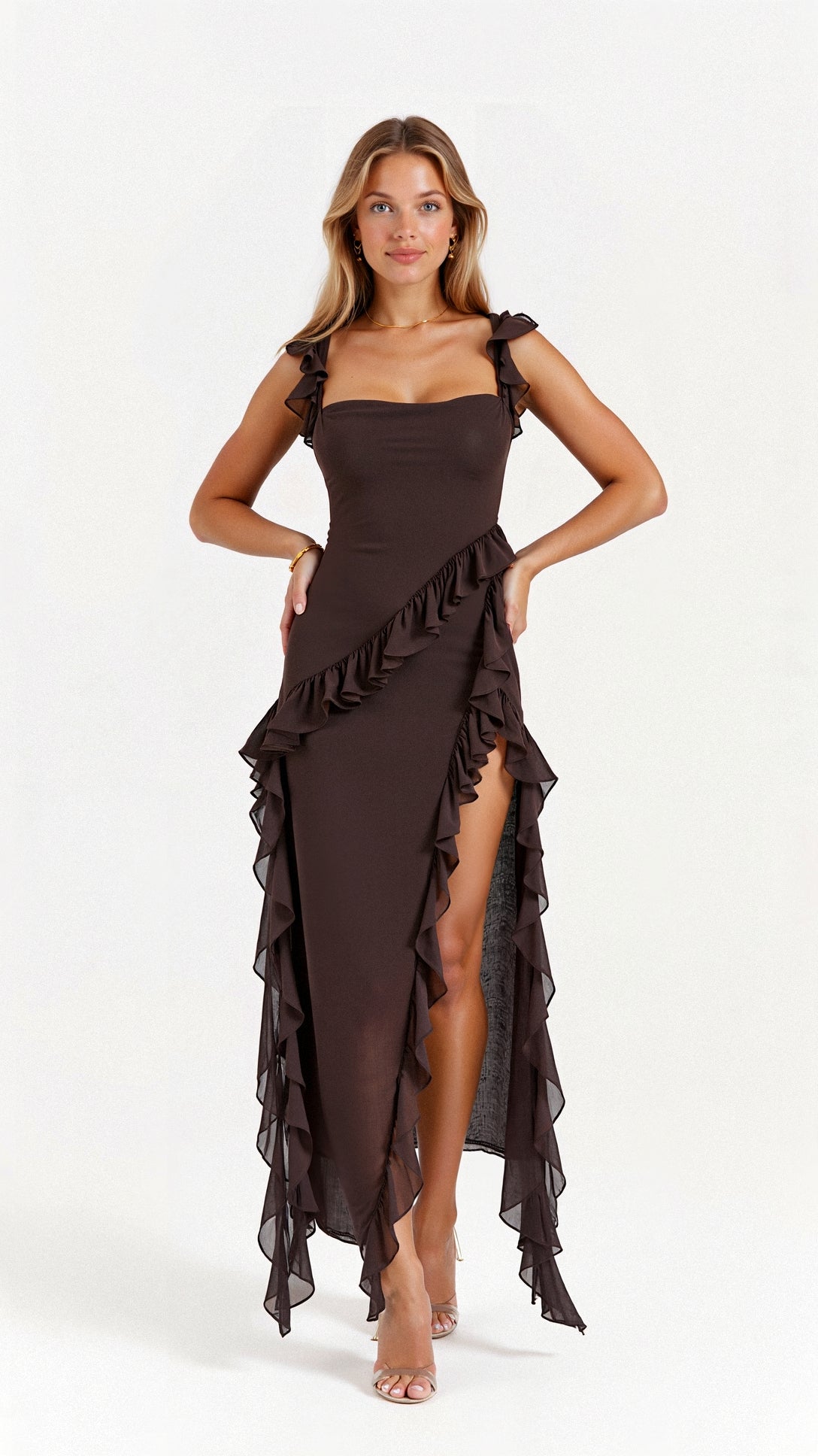 Sophie | Maxikleid mit Rüschen und Femininem Flair