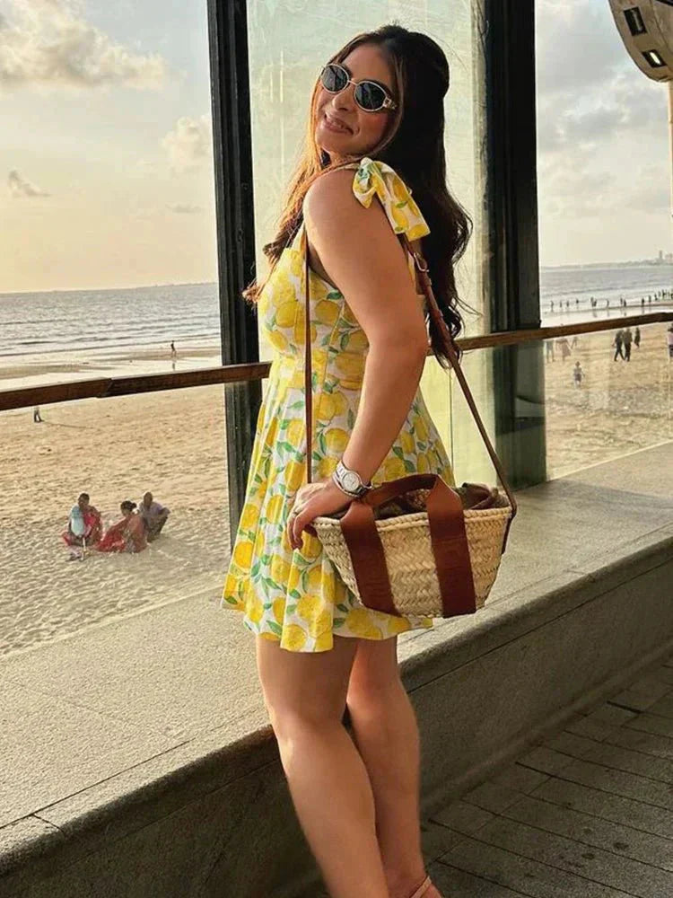 Kleid mit Zitronenprint und frischem Sommerflair für Frauen
