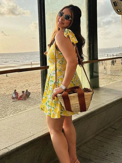 Kleid mit Zitronenprint und frischem Sommerflair für Frauen