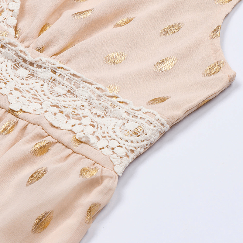 Ärmelloses Boho-Kleid mit Spitze für Damen