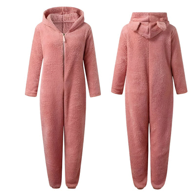 HugCloud Onesie – Weicher Fleece-Kapuzen-Einteiler