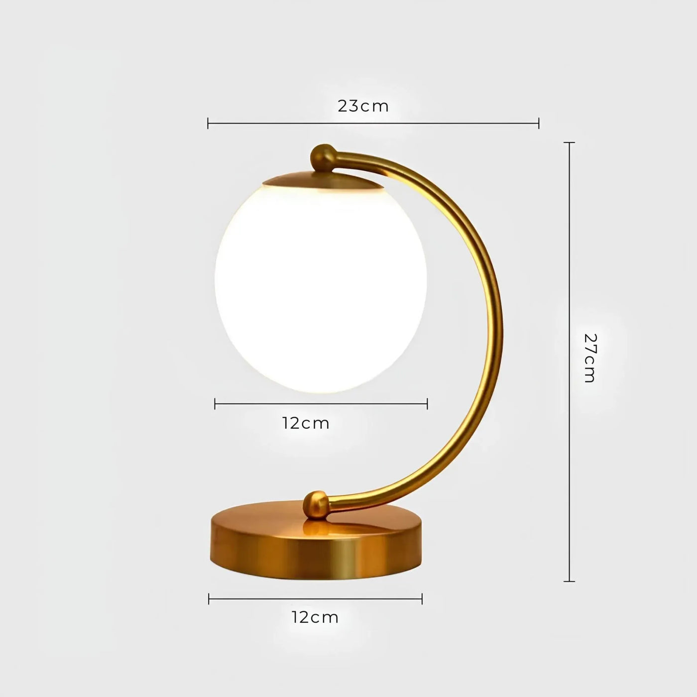 StellarSphere Light – Luxuriöse Glaskugel-Tischlampe mit Holzfuß