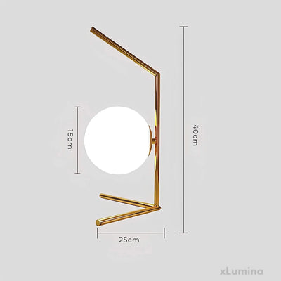 StellarSphere Light – Luxuriöse Glaskugel-Tischlampe mit Holzfuß