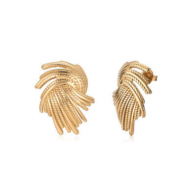 Elegante goldene Blatt Ohrringe mit zeitloser Anmut für Damen