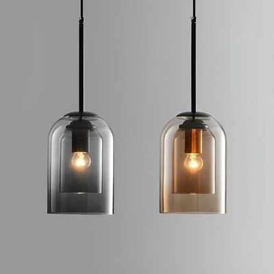 ScandiLume Light - Nordische postmoderne Pendelleuchte mit Doppelglas