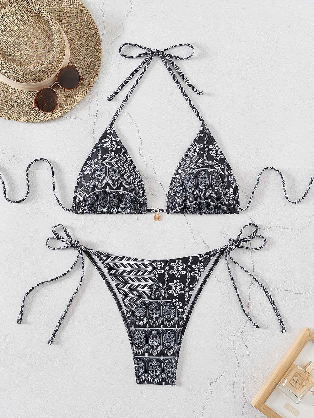 Boho-Print-Bikini-Zweiteiler für Damen