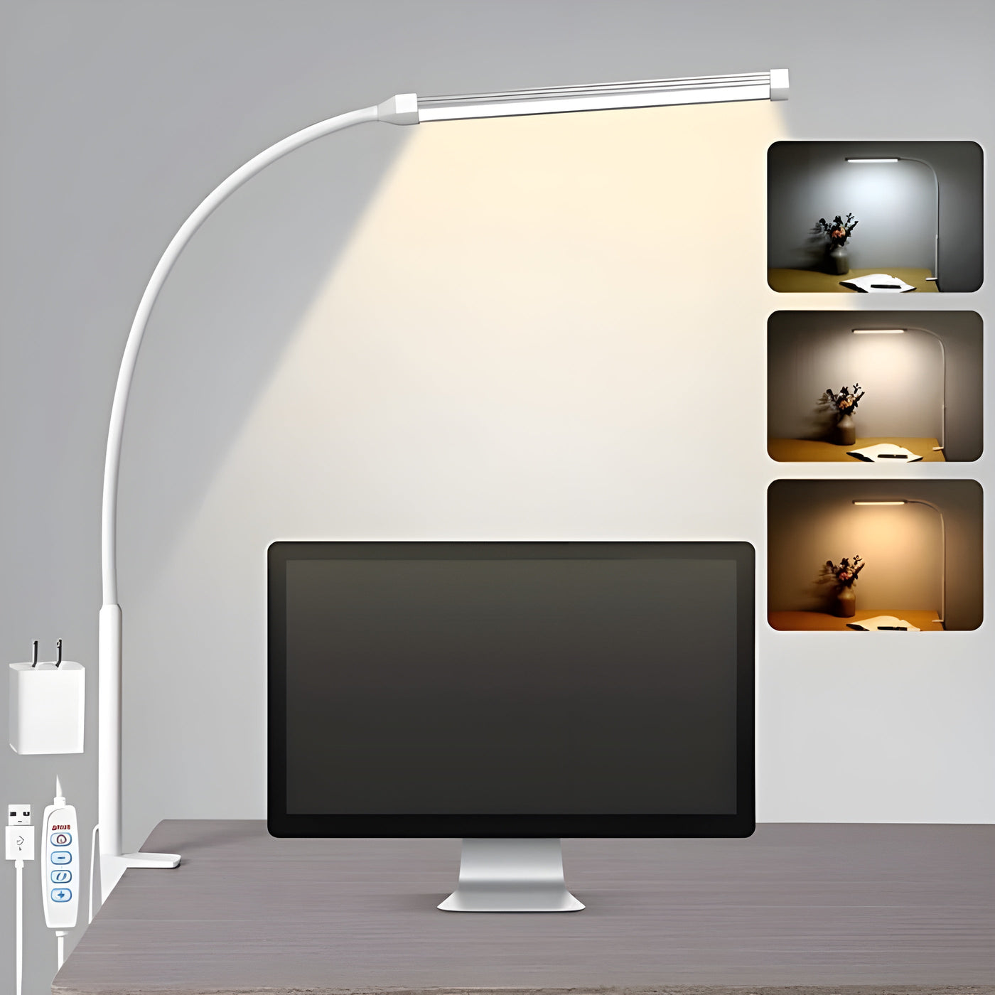 OptiBright Lamp - Flexibles Augenfreundliches Schreibtischlicht mit Klemme