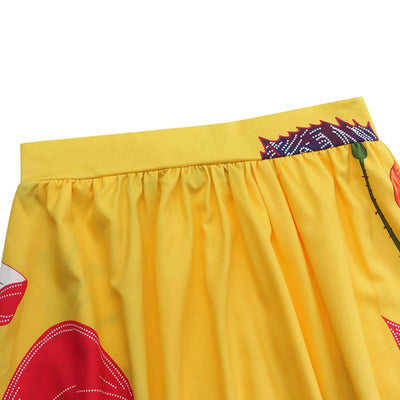 Damen Maxi-Rock mit Blumenprint, hochtailliert und stylisch