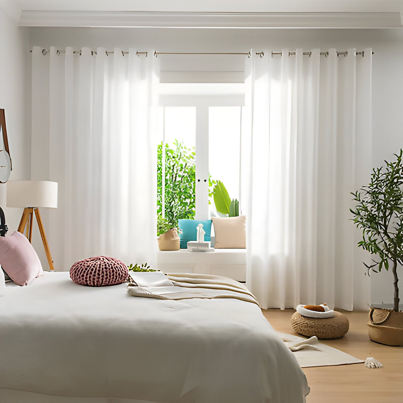 HikariVeil Vorhänge - Japan-Stil Halbdurchsichtige Sichtschutzvorhänge