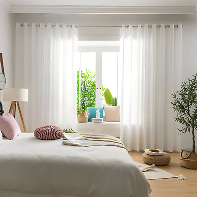 HikariVeil Vorhänge - Japan-Stil Halbdurchsichtige Sichtschutzvorhänge