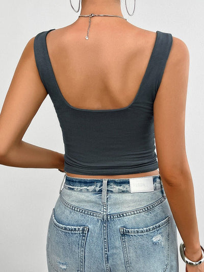 Damen Tanktop Baumwolle Slim Fit mit Twist-Detail – sommerlich und lässig