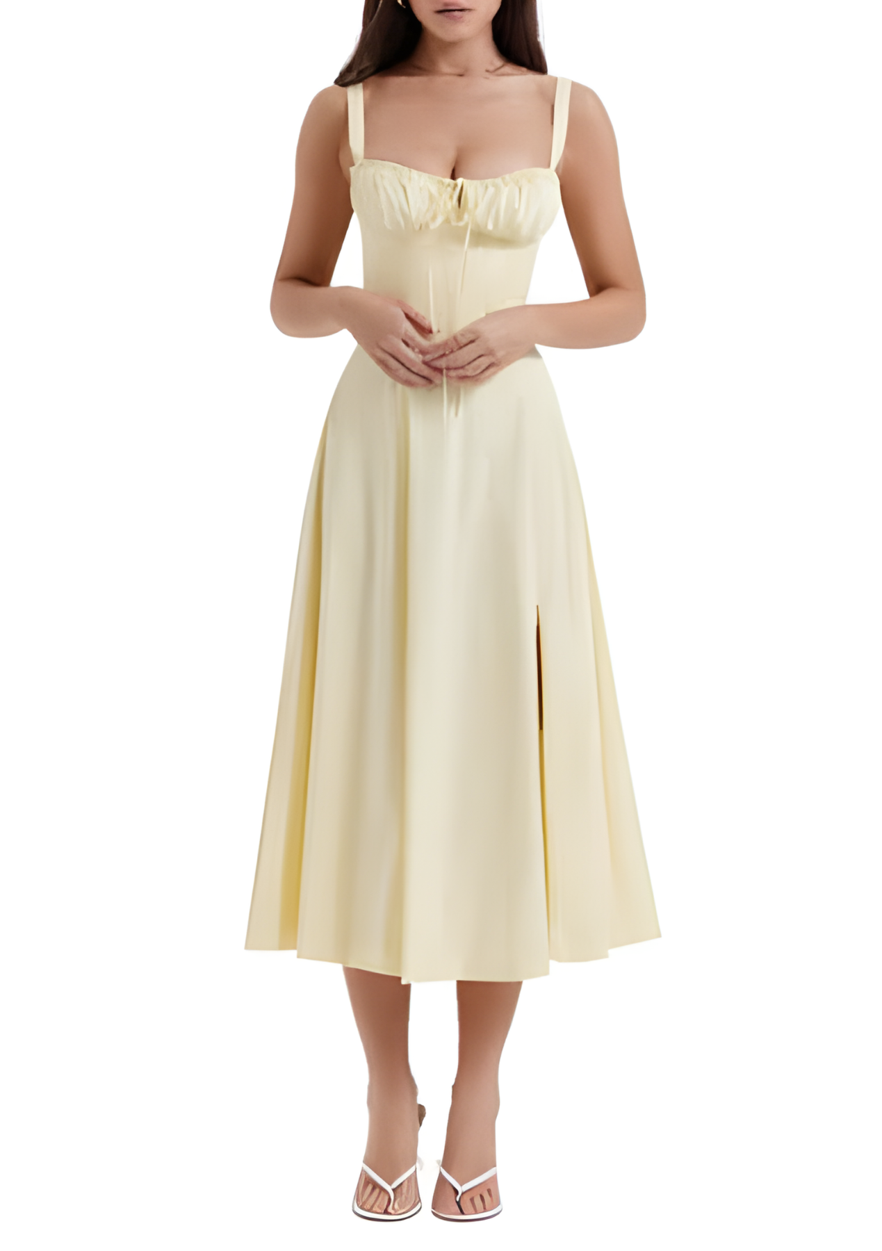 Ärmelloses Sommerkleid mit Schlitz für Damen