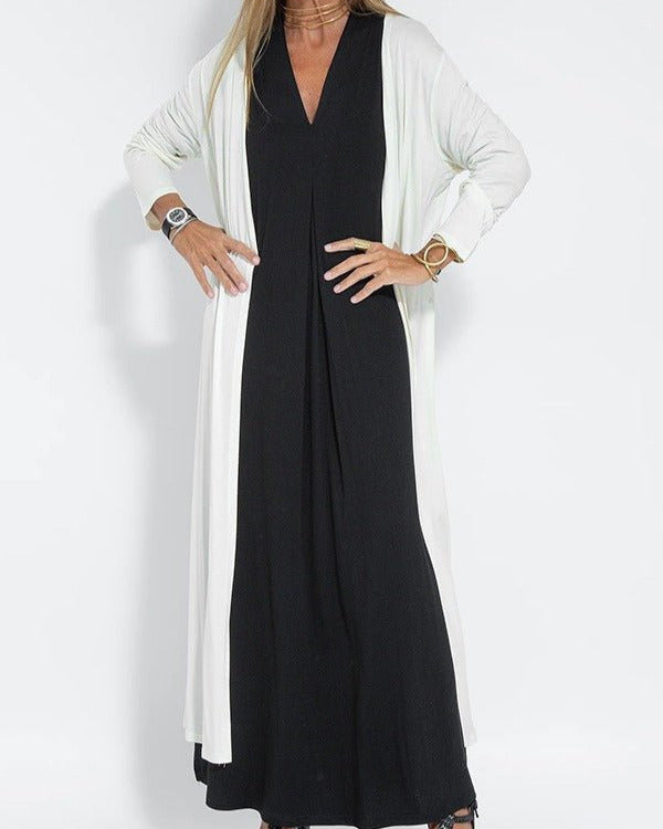 Ärmelloses V-Ausschnitt Maxikleid für Damen