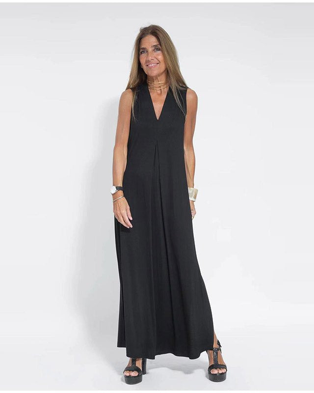 Ärmelloses V-Ausschnitt Maxikleid für Damen