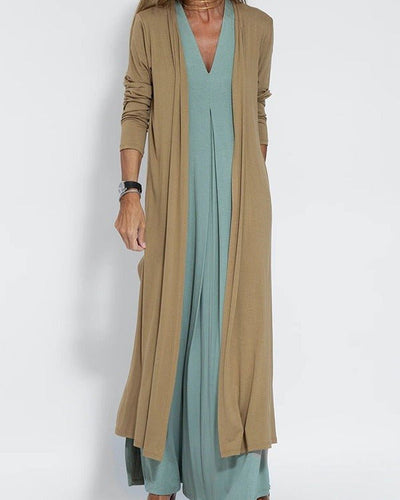 Ärmelloses V-Ausschnitt Maxikleid für Damen